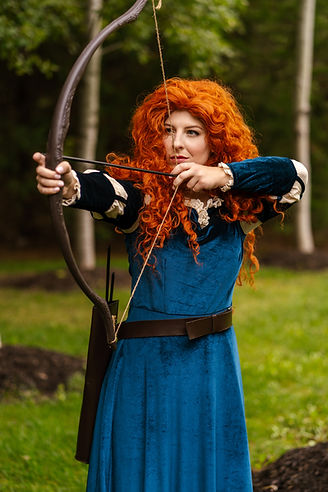 Scottish Princess character in green medieval gown